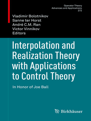 cover image of Interpolation and Realization Theory with Applications to Control Theory